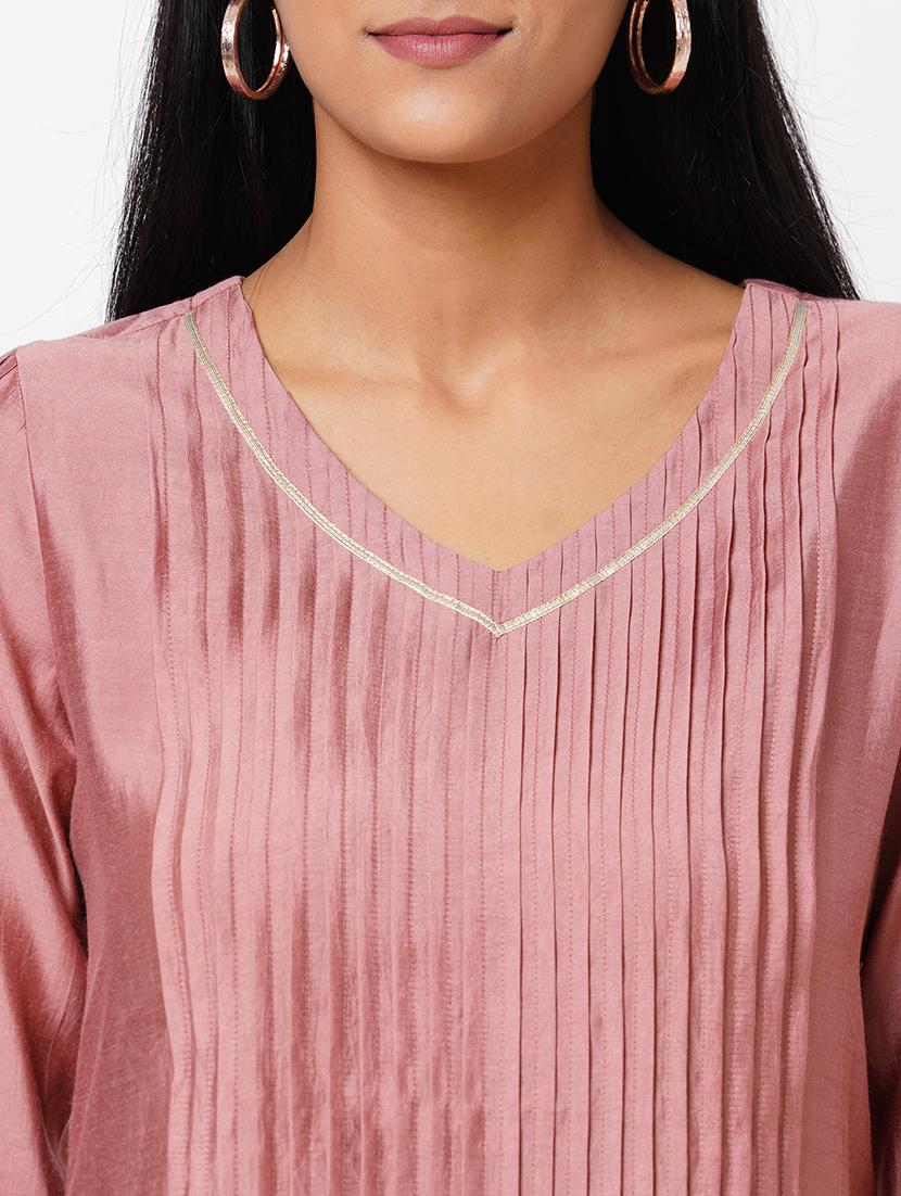 pintucks kurta palazzo set - 17971073 - Standard Image - 3