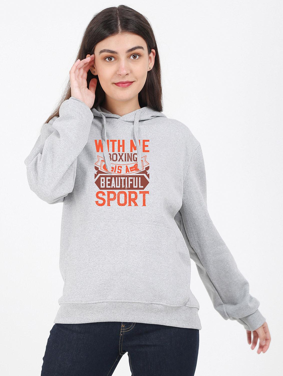 hooded neck graphic sweatshirt - 17971198 -  Zoom Image - 0