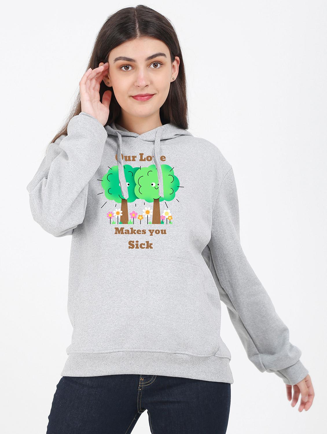 hooded neck graphic sweatshirt - 17971680 -  Zoom Image - 0