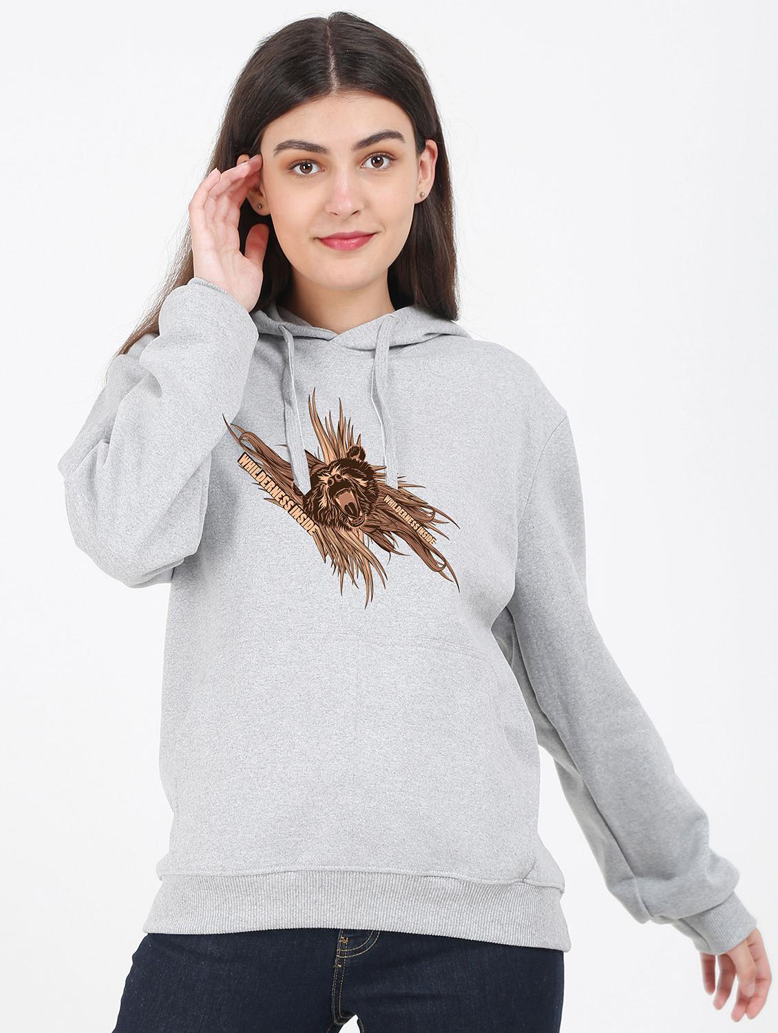 hooded neck graphic sweatshirt - 17972089 -  Zoom Image - 0