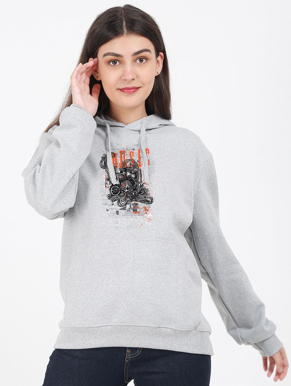 hooded neck graphic sweatshirt - 17972163 -  Zoom Image - 0