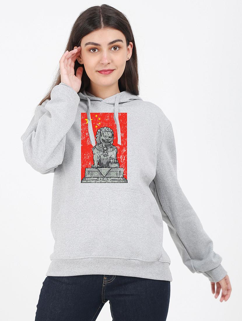 hooded neck graphic sweatshirt - 17972236 -  Zoom Image - 0