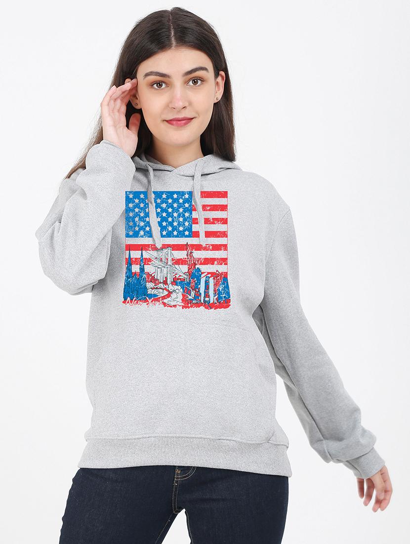 hooded neck graphic sweatshirt - 17972237 - Zoom Image - 0