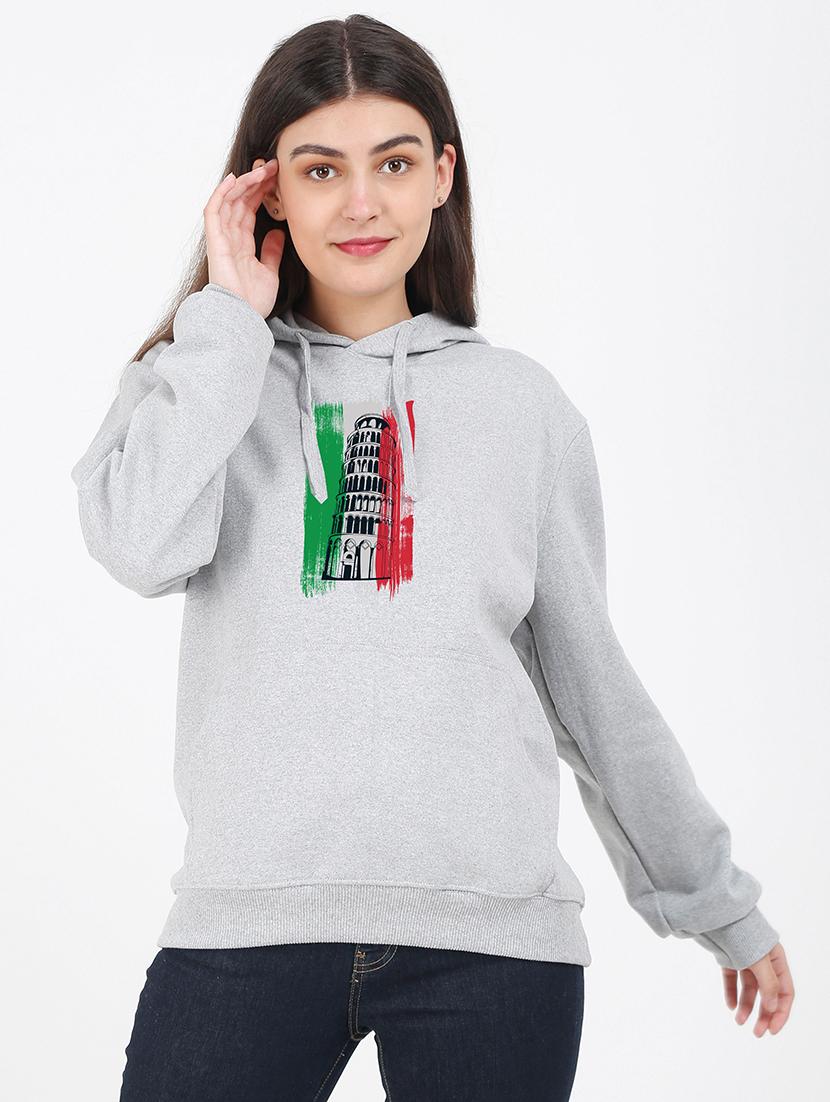 hooded neck graphic sweatshirt - 17972245 - Zoom Image - 0