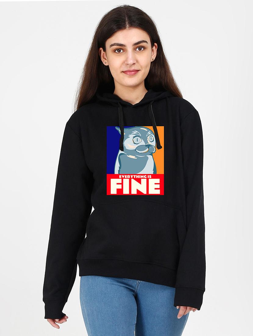 hooded neck graphic sweatshirt - 17972310 -  Zoom Image - 0