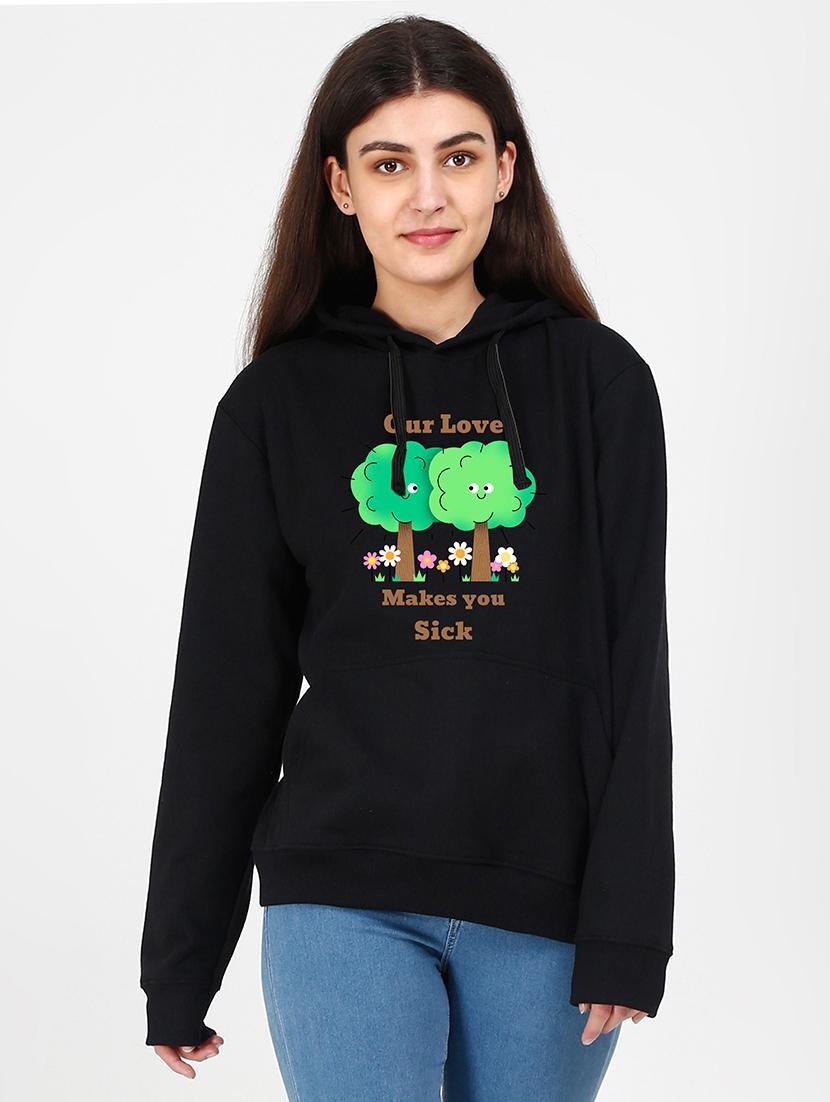 hooded neck graphic sweatshirt - 17972351 -  Zoom Image - 0