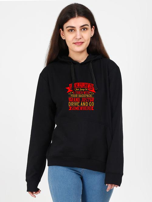 hooded neck graphic sweatshirt - 17972518 -  Standard Image - 0