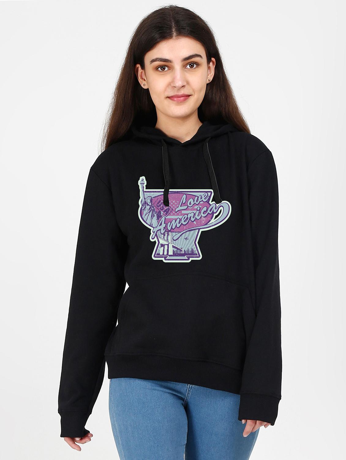 hooded neck graphic sweatshirt - 17973046 -  Zoom Image - 0
