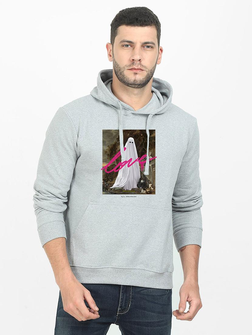 grey printed sweatshirt - 17973725 -  Zoom Image - 0