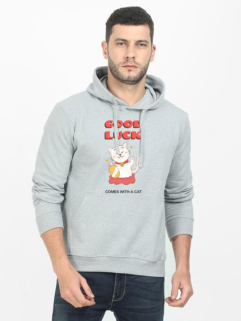 grey printed sweatshirt - 17973736 -  Zoom Image - 0