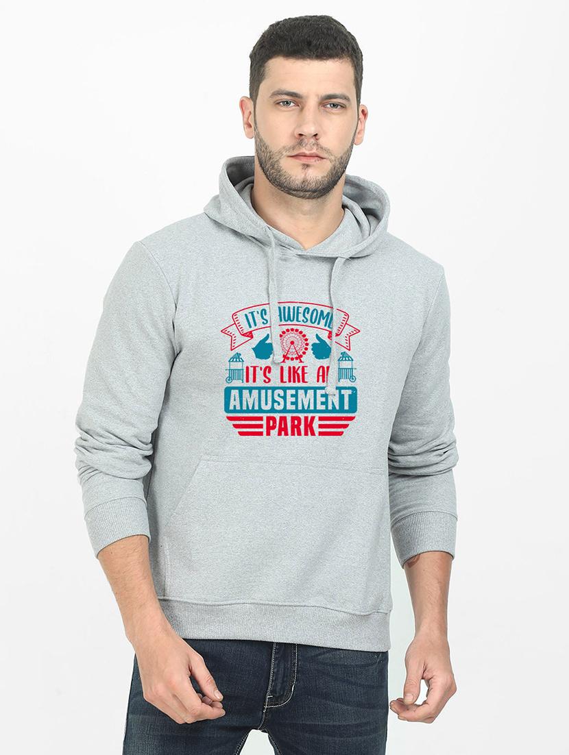 grey printed sweatshirt - 17973878 -  Zoom Image - 0