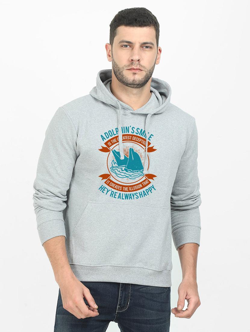 grey printed sweatshirt - 17973993 -  Zoom Image - 0