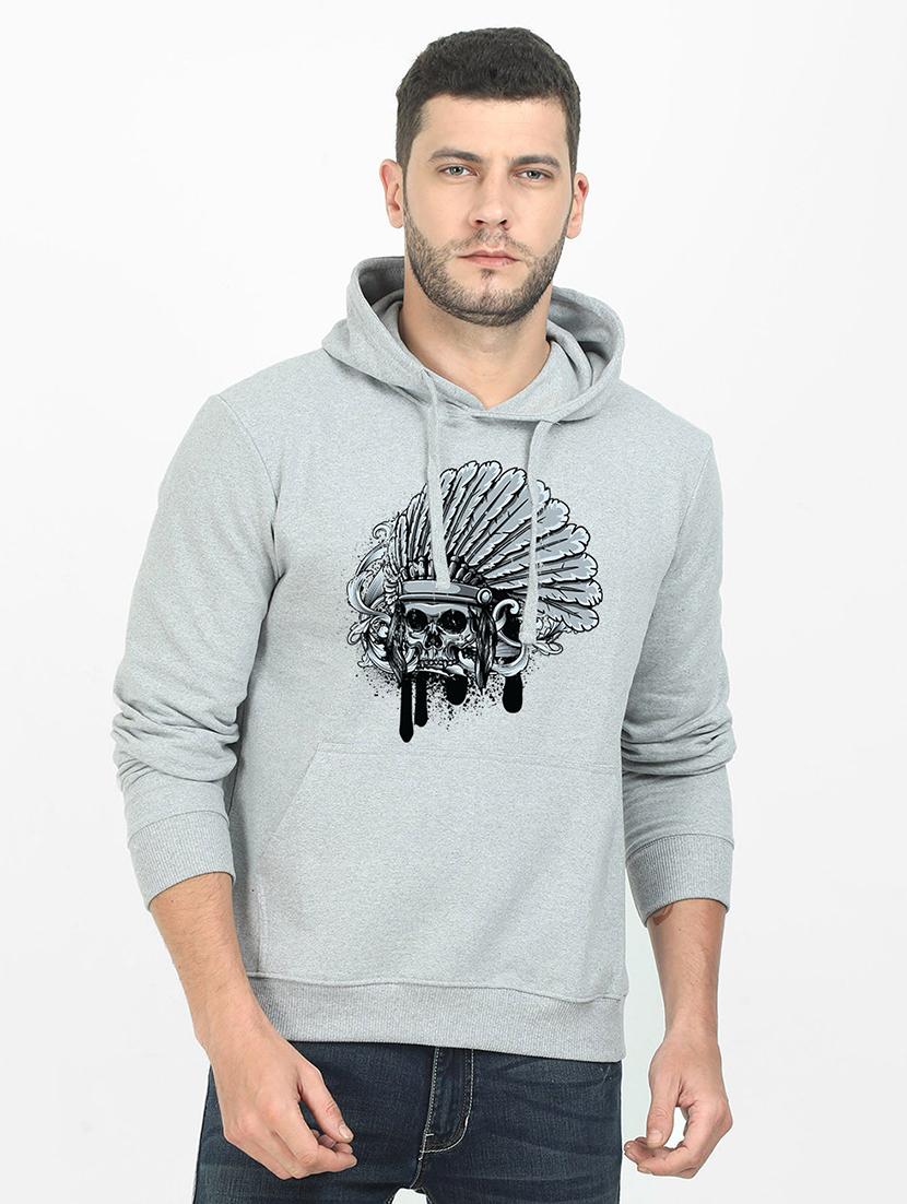 grey printed sweatshirt - 17974182 -  Zoom Image - 0