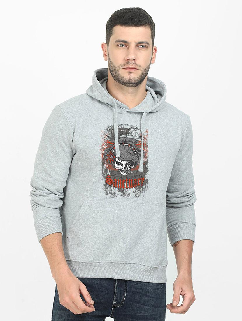 grey printed sweatshirt - 17974226 -  Zoom Image - 0