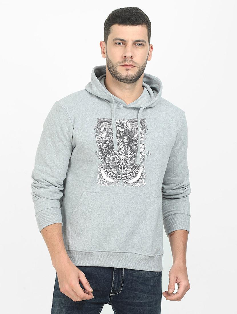 grey printed sweatshirt - 17974361 -  Zoom Image - 0
