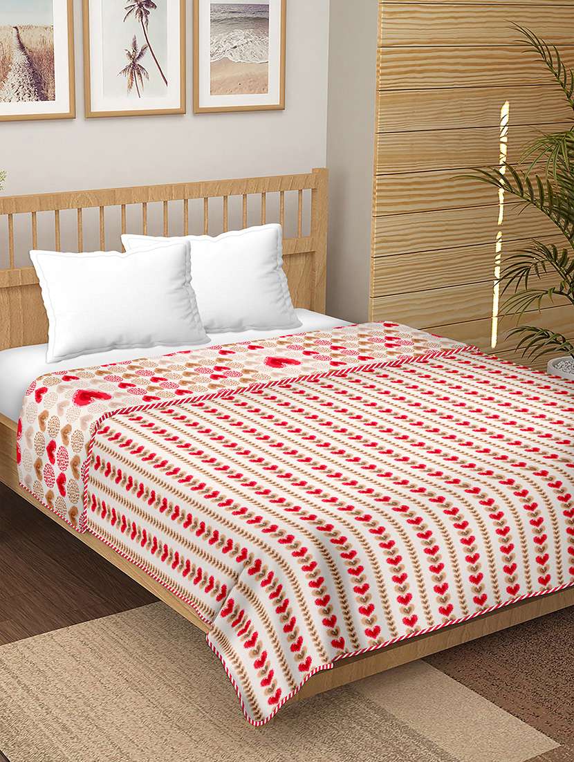 bella casa 144tc finland double dohar/ac blanket reversible 100% cotton (228 cm x 254 cm) (pink) -fin1058