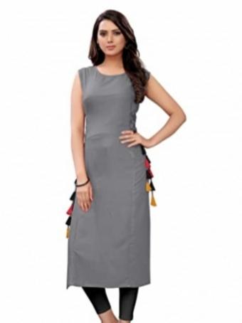 grey khadi kurti - 17976201 -  Zoom Image - 0