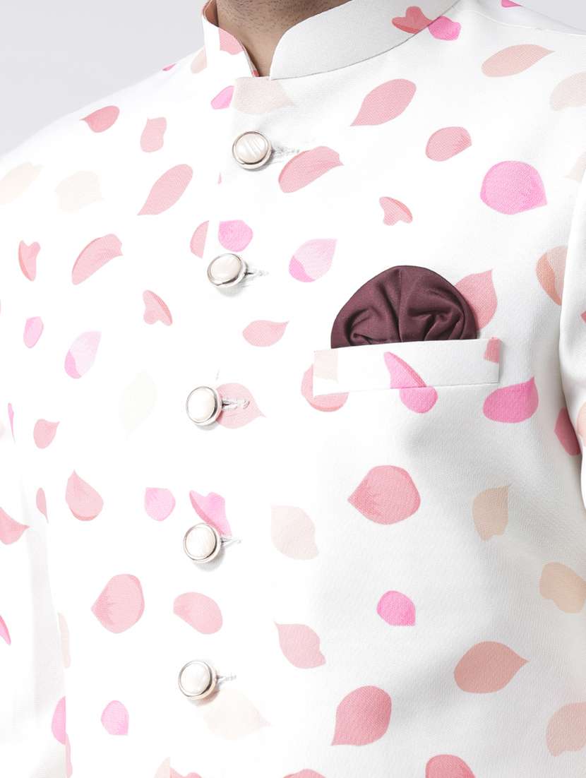 white printed sherwani ethnic wear set - 17976394 -  Standard Image - 3