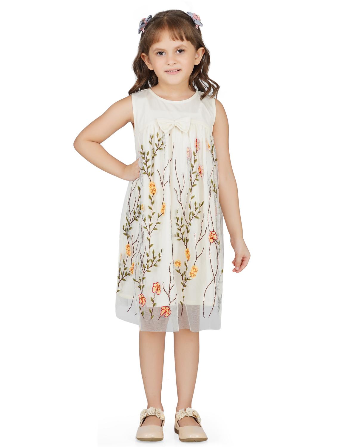 girls round neck short sleeves frock - 17976625 -  Zoom Image - 0