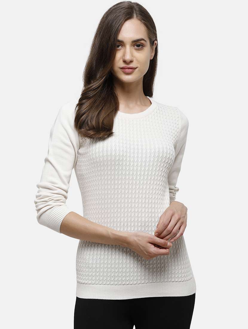 round neck solid pullover