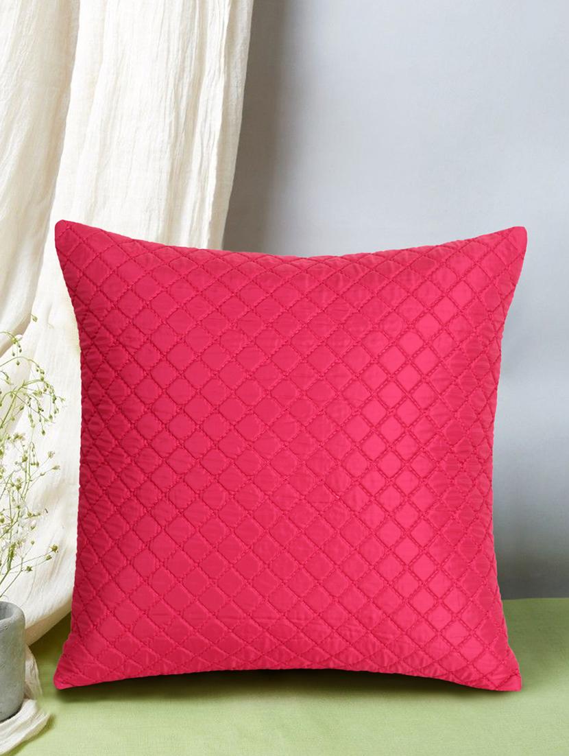 mezposh rasta parrot green polyester checked quilted cushion cover (16"x16") - 17977787 - Zoom Image - 0
