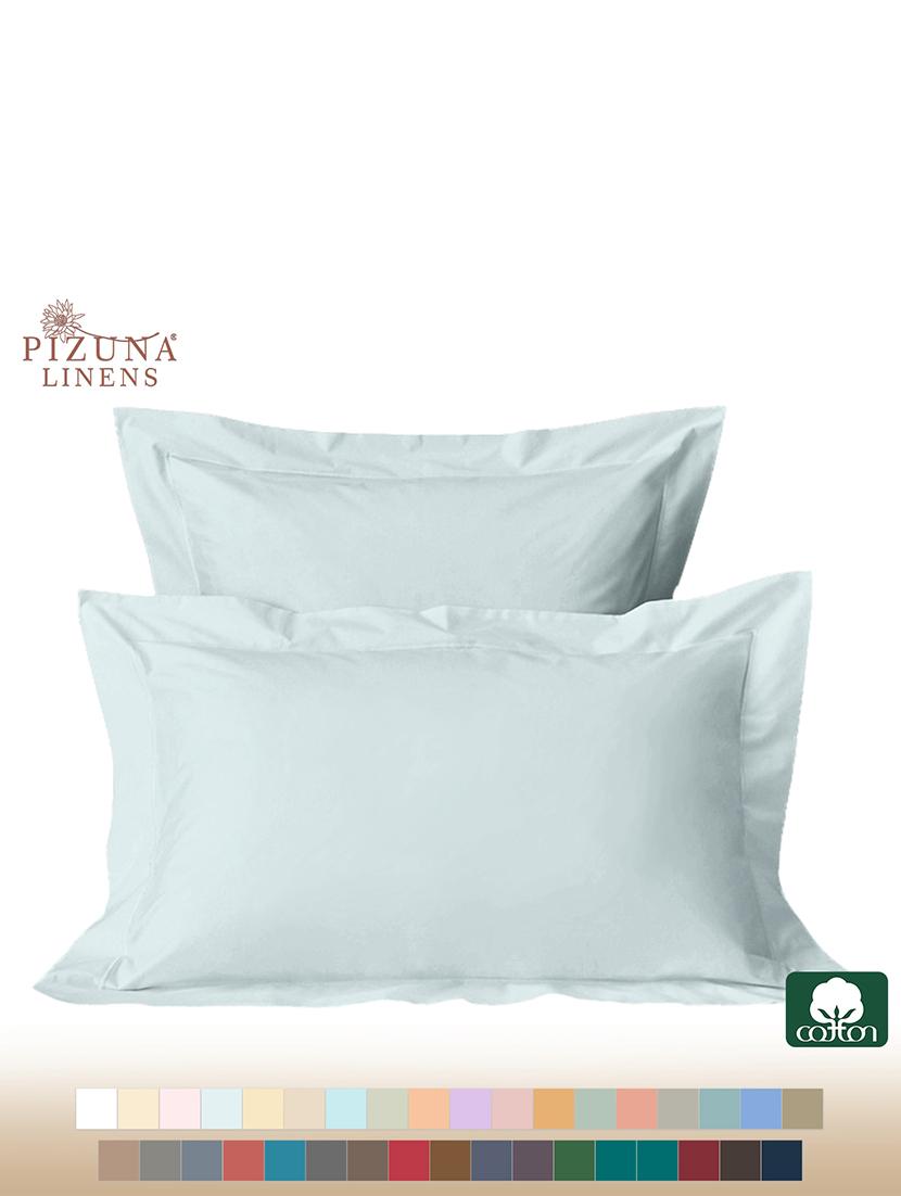 pizuna cotton satin 400 thread count standard long staple pillowcase with 1.25" inch frame all around