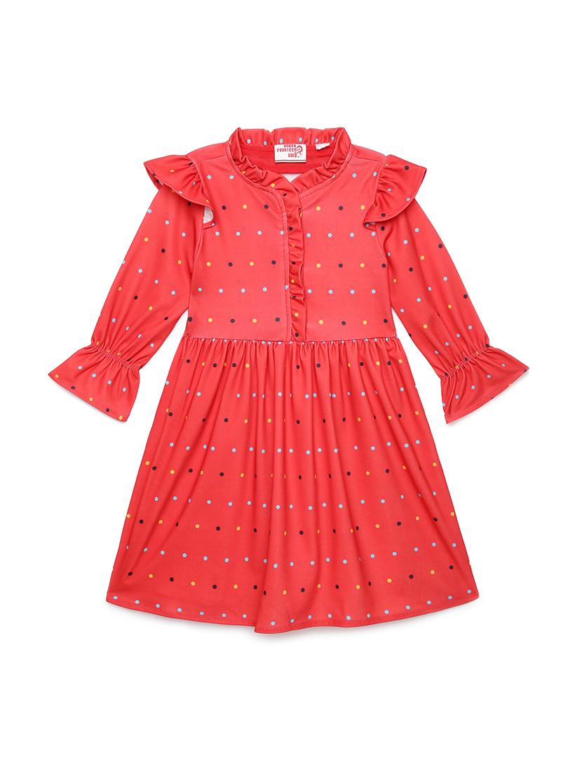 girls mandarin collar bell sleeve frock - 17978862 - Zoom Image - 0