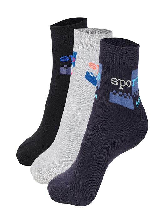 set of 3 multi colored cotton ankle length sock - 17978875 - Zoom Image - 0