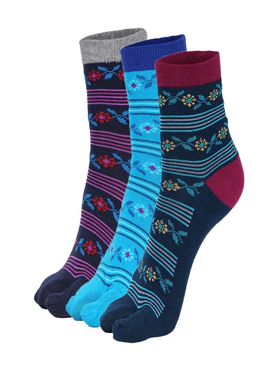 set of 3 multi colored cotton ankle length sock - 17979455 - Zoom Image - 0