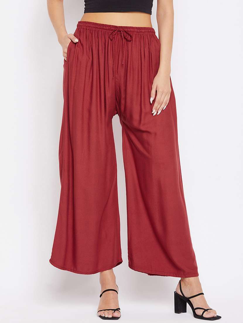 mid rise solid palazzo - 17980644 -  Zoom Image - 0