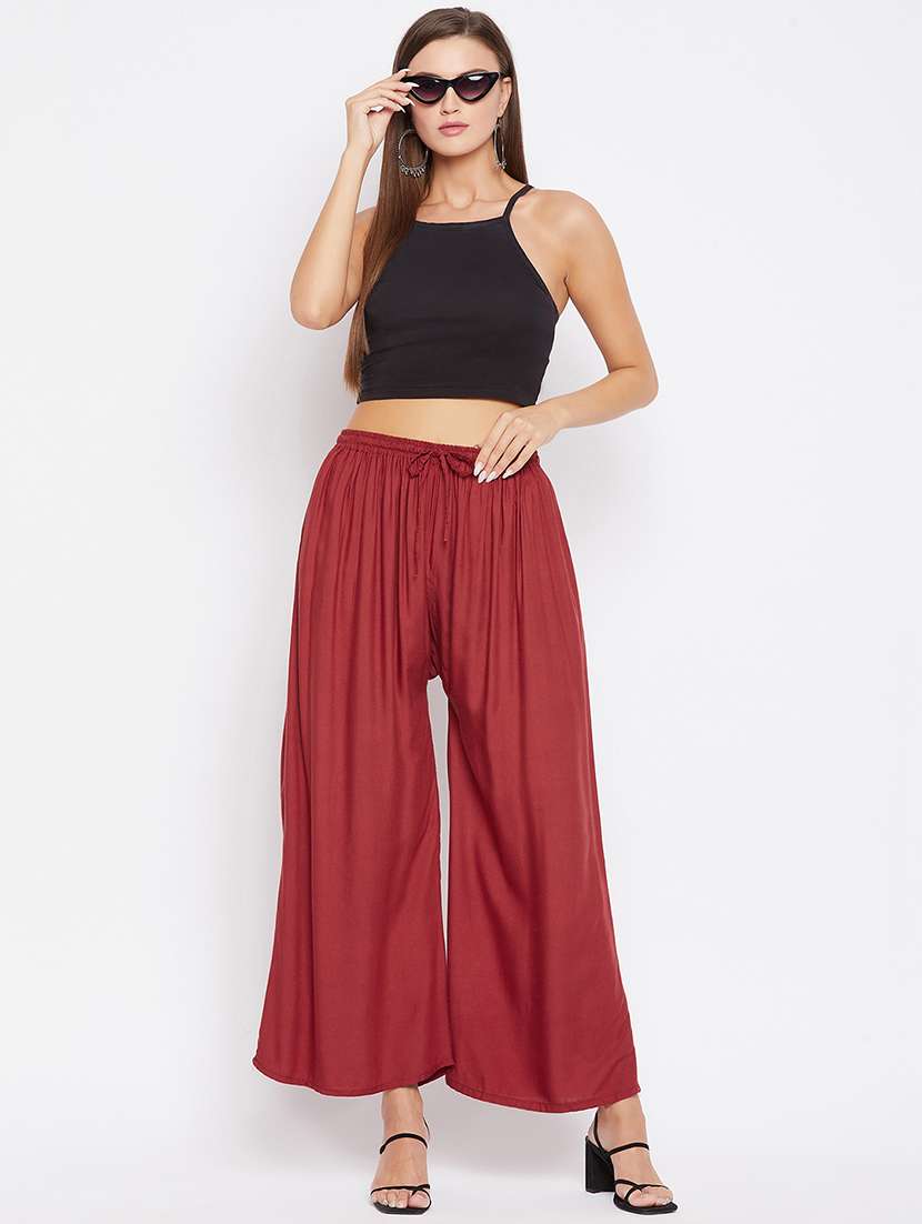 mid rise solid palazzo - 17980644 - Standard Image - 3