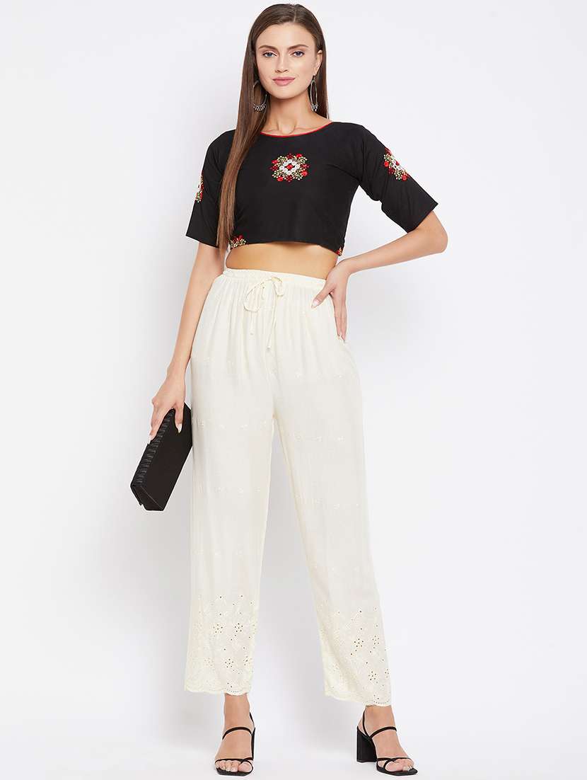 mid rise solid palazzo - 17980648 -  Standard Image - 3