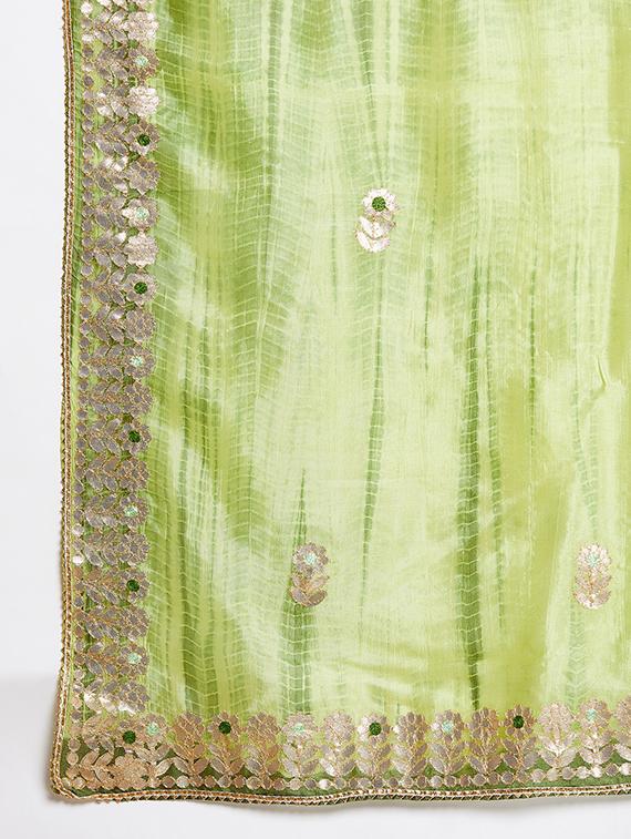 green silk blend dupatta - 17980669 - Standard Image - 3