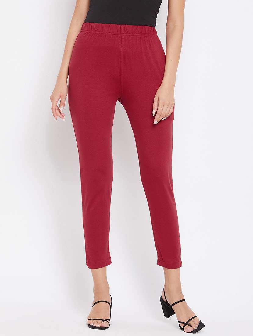 maroon solid legging 
