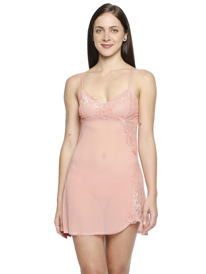 orange lace detail babydoll - 17982761 - Zoom Image - 0