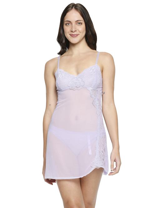 purple lace detail babydoll - 17982762 -  Standard Image - 0