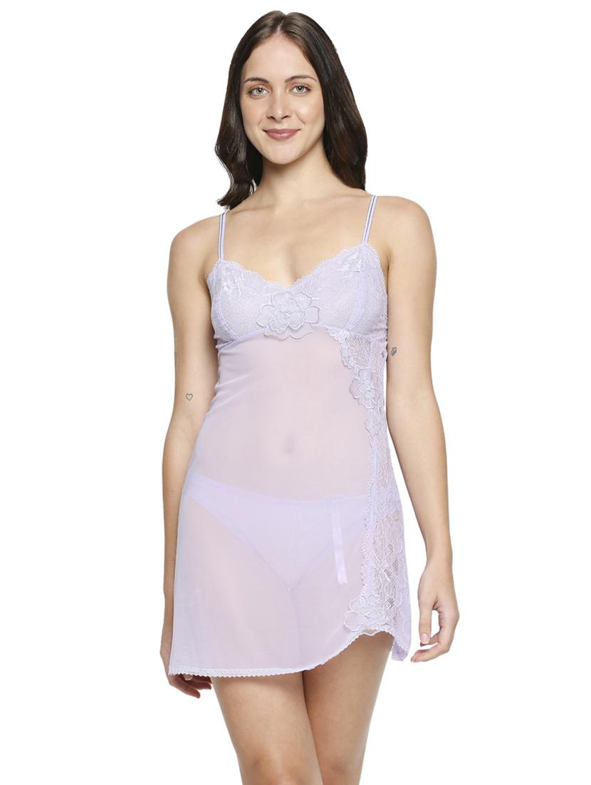 purple lace detail babydoll - 17982762 -  Zoom Image - 0