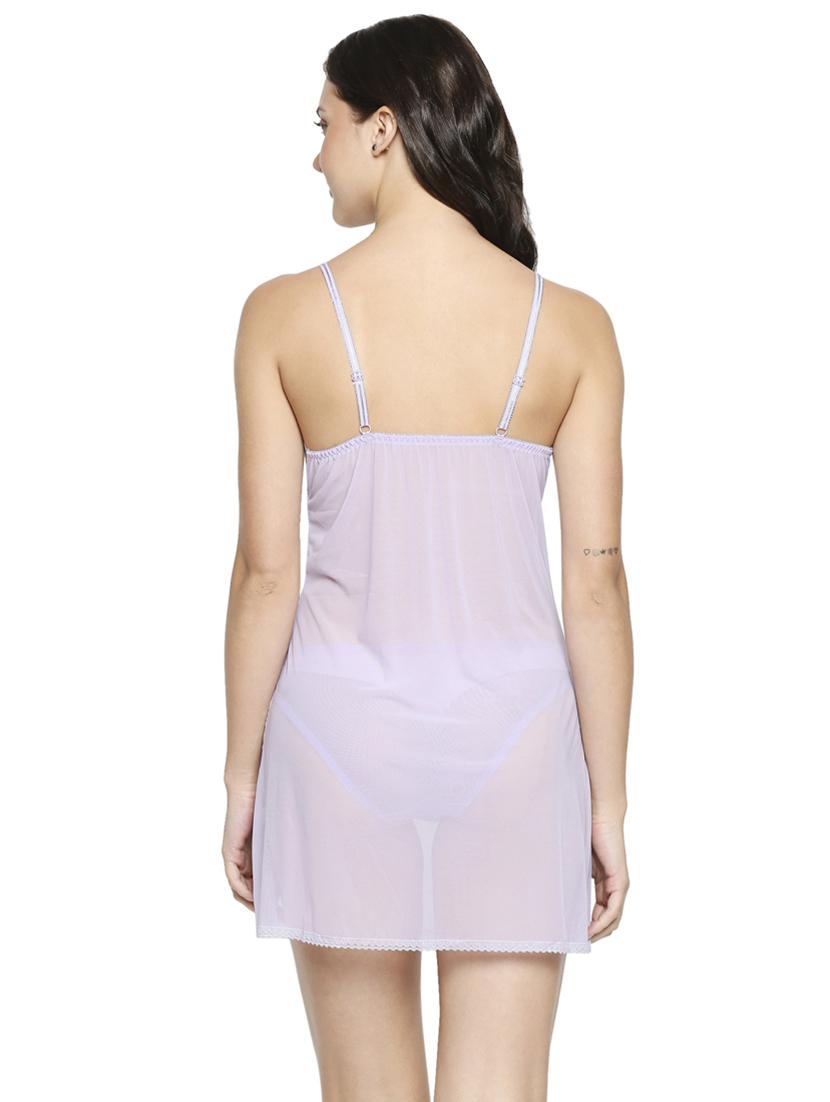 purple lace detail babydoll - 17982762 - Standard Image - 3