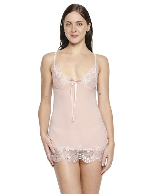 pink lace detail babydoll - 17982770 - Standard Image - 0