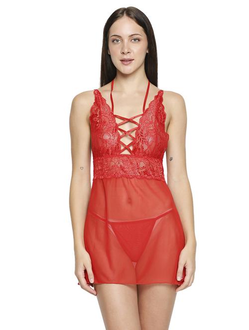 red laced babydoll - 17982775 -  Standard Image - 0