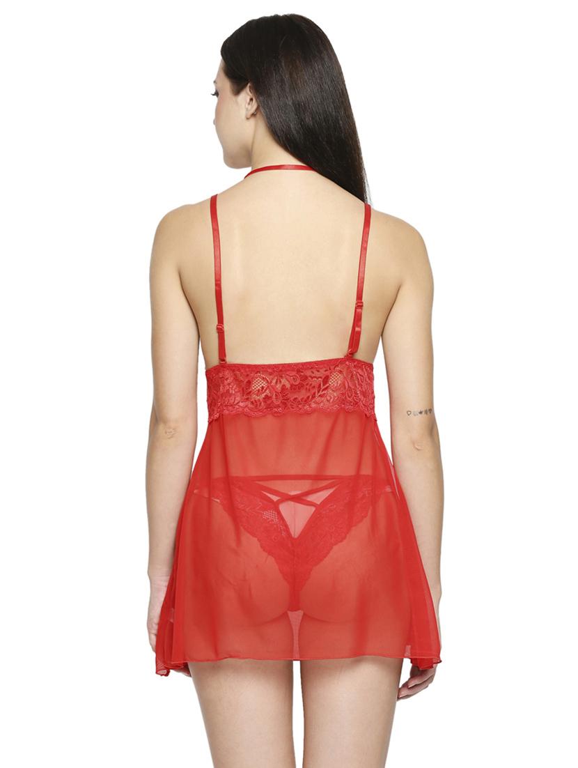 red laced babydoll - 17982775 - Standard Image - 3