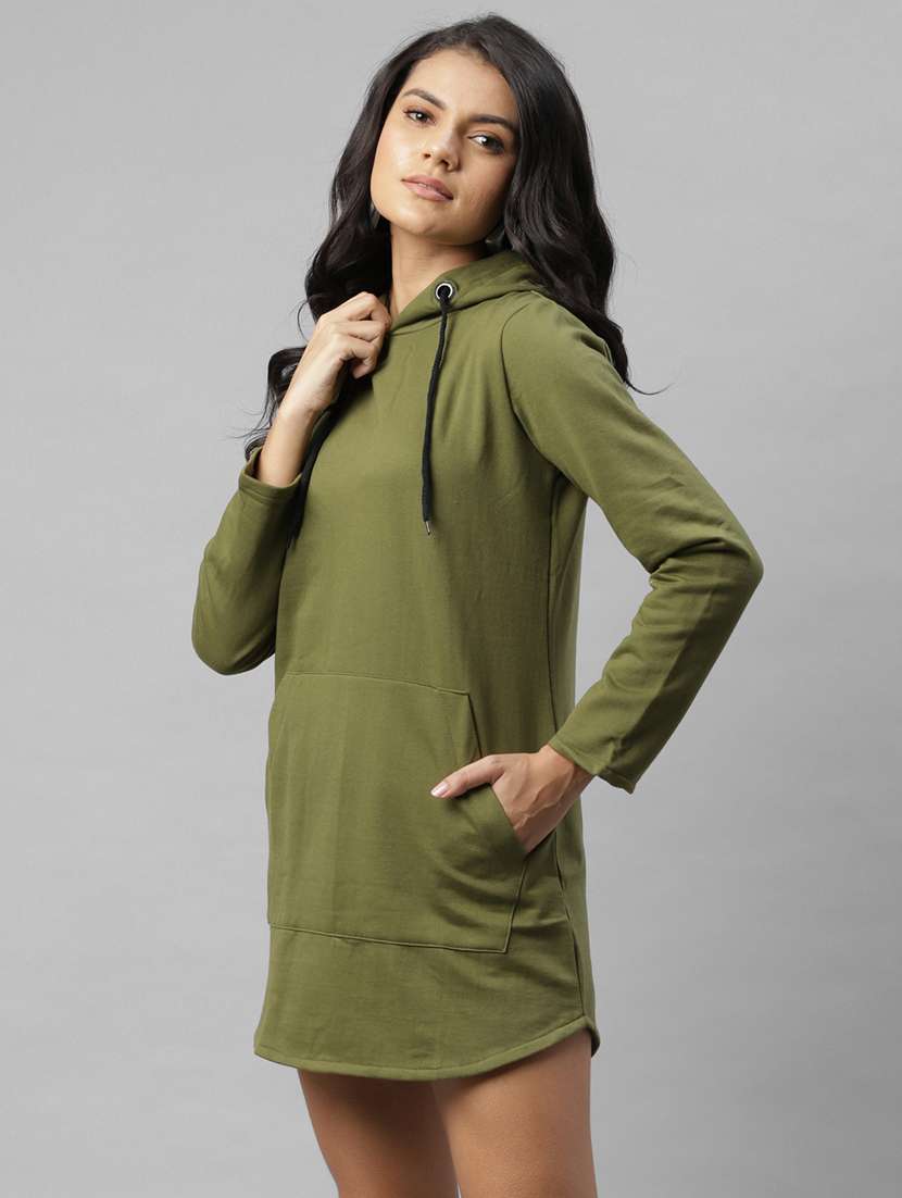 women long sleeved solid hoodies sweatshirt - 17982823 - Standard Image - 3