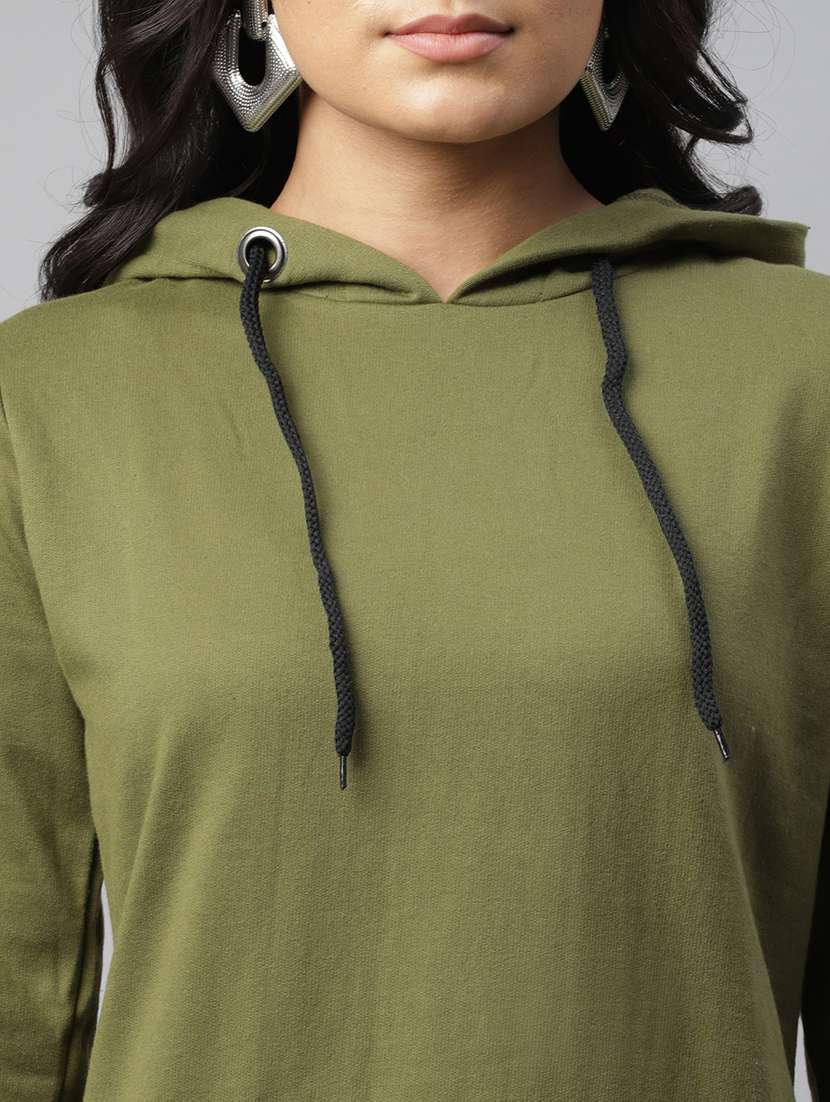 women long sleeved solid hoodies sweatshirt - 17982823 - Standard Image - 8
