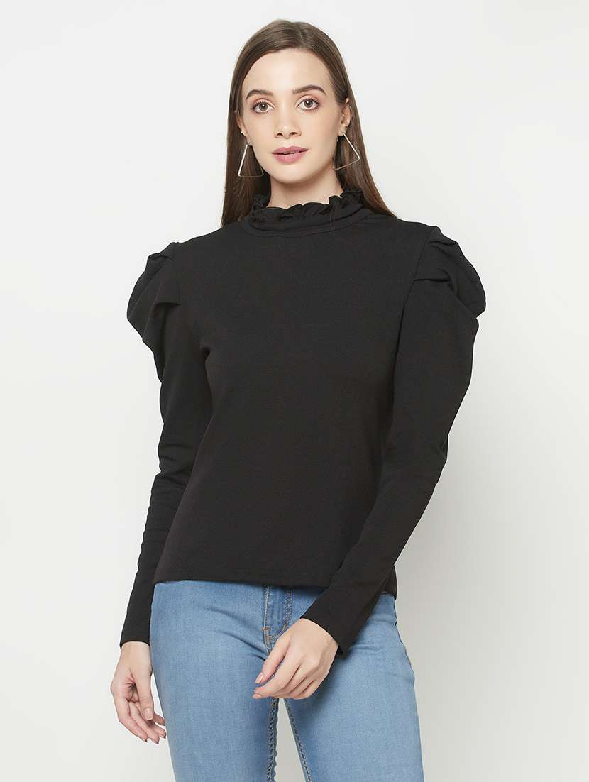 mock neck solid top - 17984234 - Zoom Image - 0
