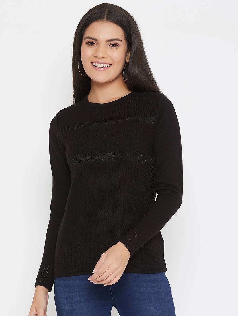 round neck printed pullover