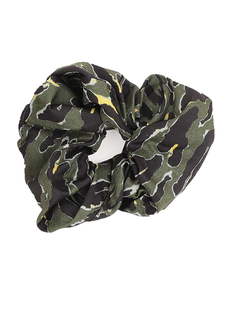 Printed Viscose Green Headband And Scrunchy Combo Pack