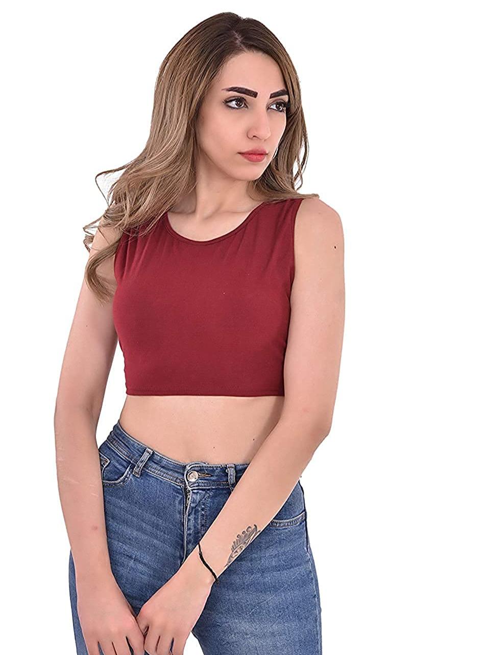 cotrel women solid crop top - 17989249 - Zoom Image - 0