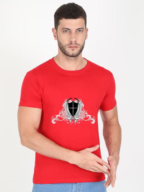 red printed t-shirt - 17995811 - Standard Image - 0