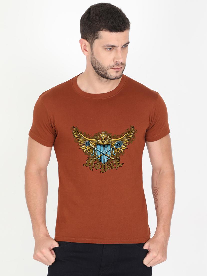 brown printed t-shirt - 17995813 - Zoom Image - 0