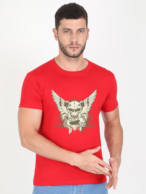 red printed t-shirt - 17995984 - Standard Image - 0